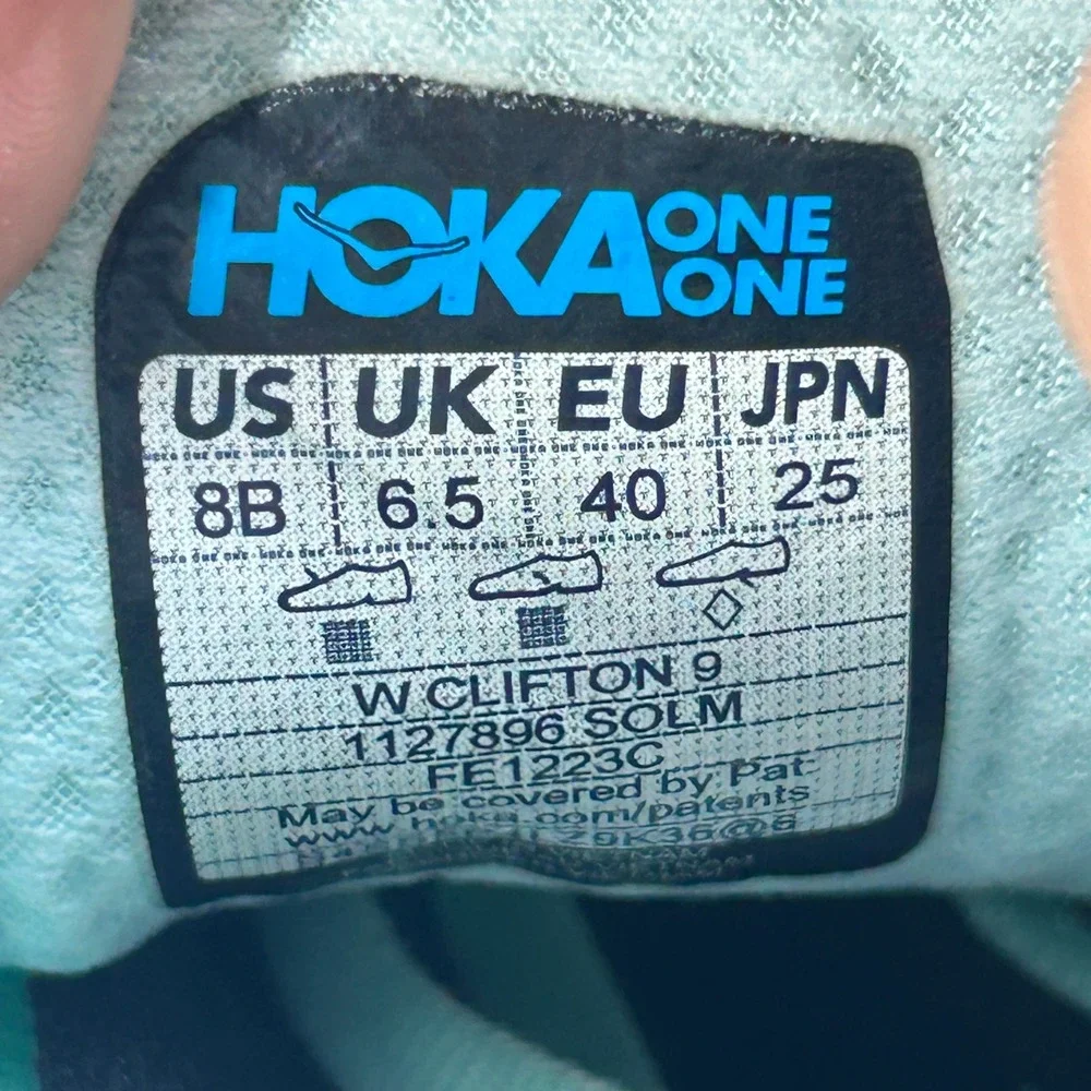 Hoka Clifton 9 Womens Running Shoes Sea Glass Purple Cushioned Size 8 B Comfort